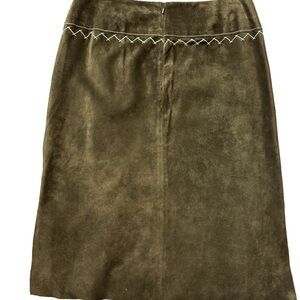 BCBG brown 100% leather pencil skirt.